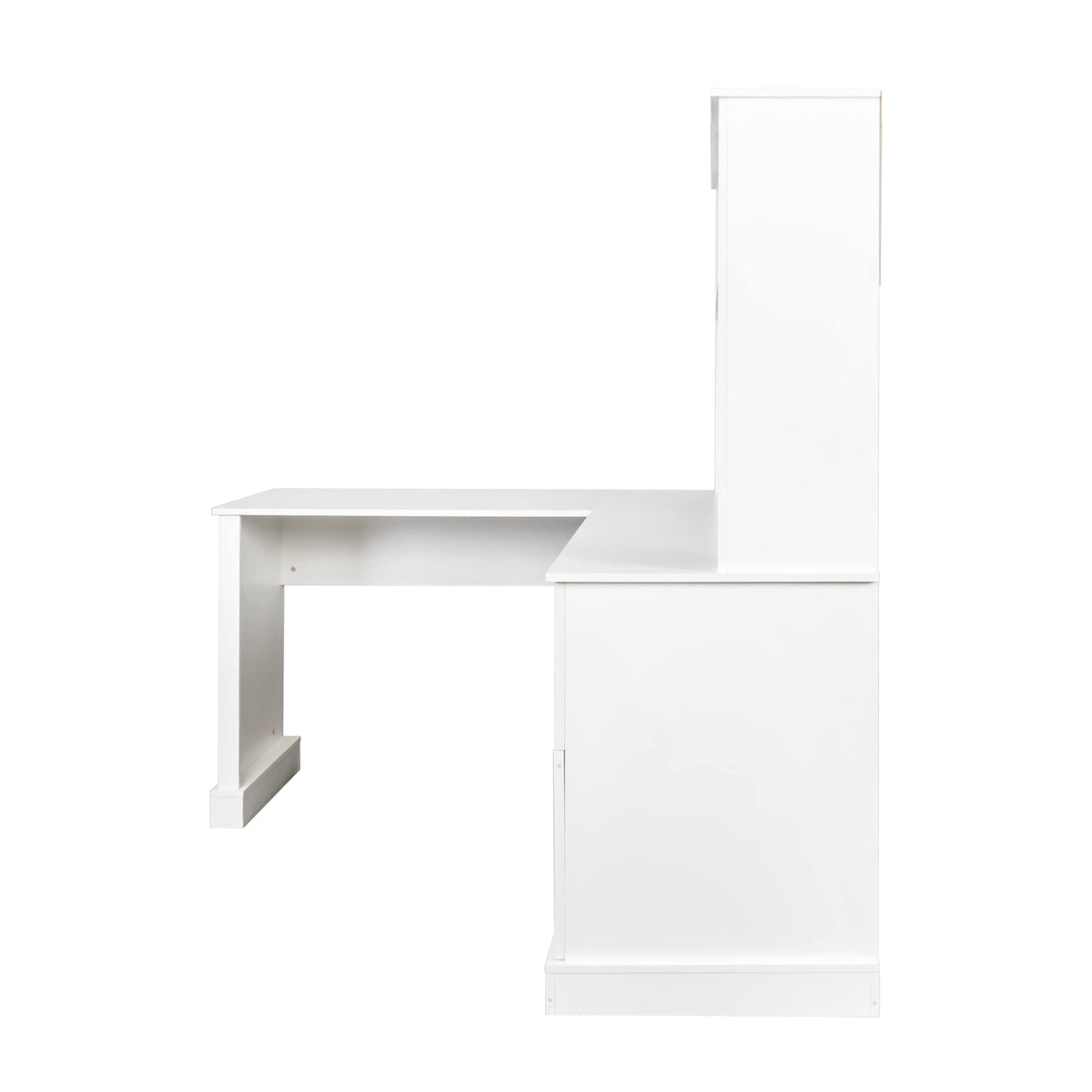 L Shaped Desk with Hutch, Drawer & Shelves, White G992