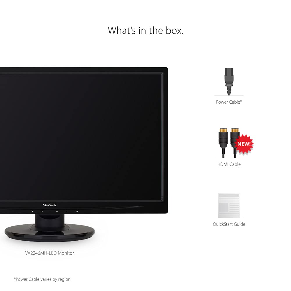 22 Inch Full HD 1080p LED Monitor with HDMI and VGA Inputs, Black Z366692