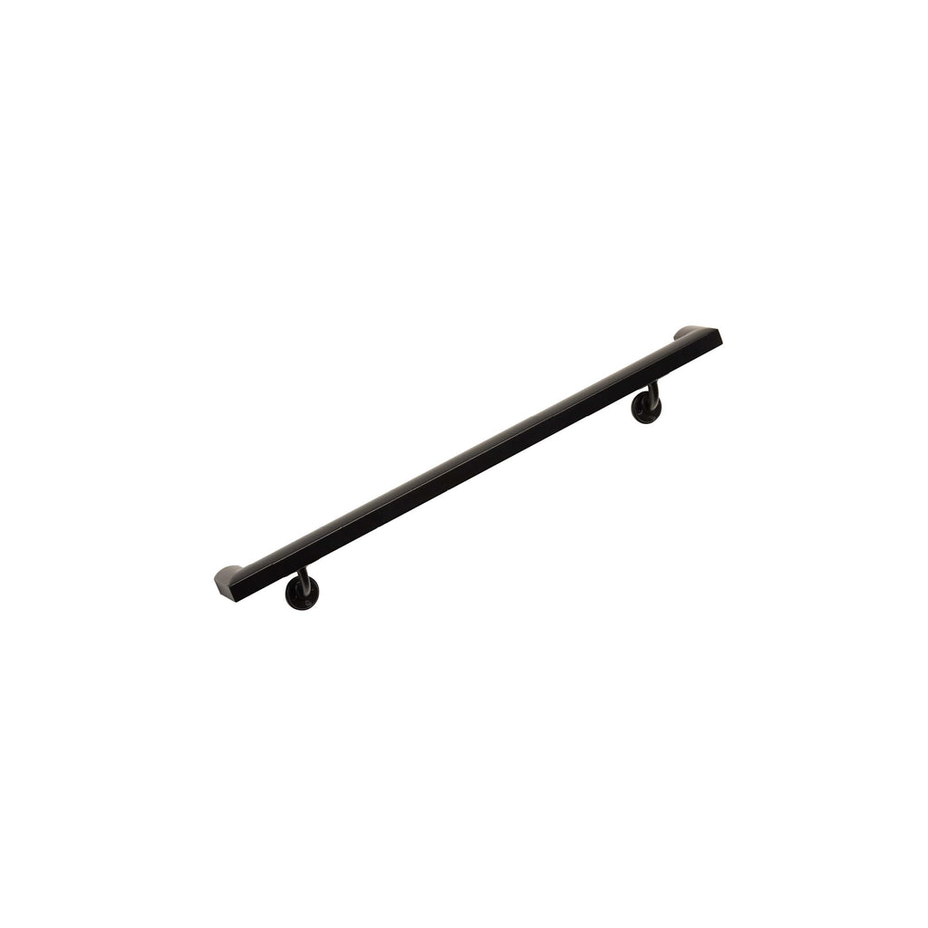 Aluminum Handrail Kit with Wall Mount Brackets, Black Textured, 3' Length R664295