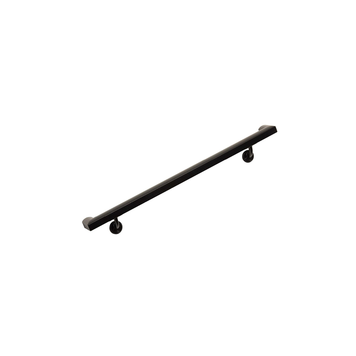 Aluminum Handrail Kit with Wall Mount Brackets, Black Textured, 3' Length R664295