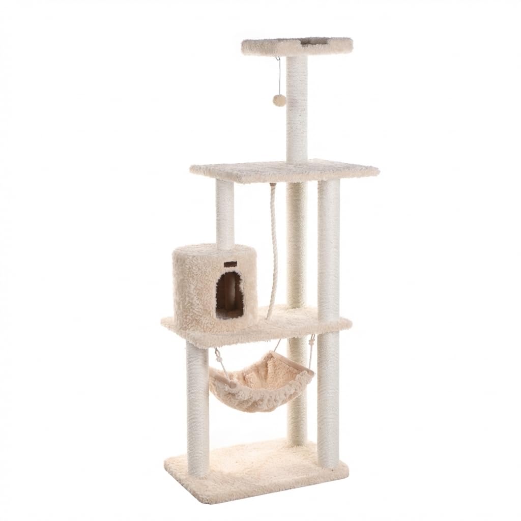 70 Inch Beige Cat Tree Tower I5850