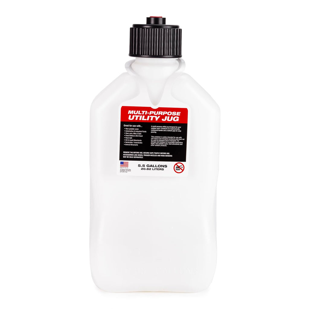 5.5 Gallon Utility Container with 14 Inch Hose, White (4 Pack) V654