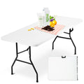 White 6 ft Folding Portable Table 500 lbs Capacity Z8007