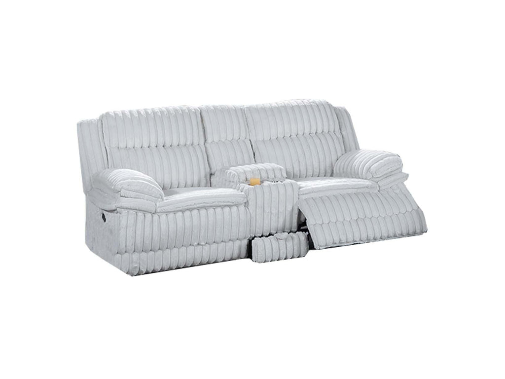Light Gray Corduroy Manual Motion Loveseat G57475