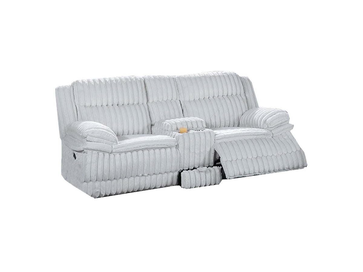 Light Gray Corduroy Manual Motion Loveseat G57475