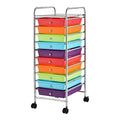 10 Drawer Rolling Storage Cart with Lockable Casters R693