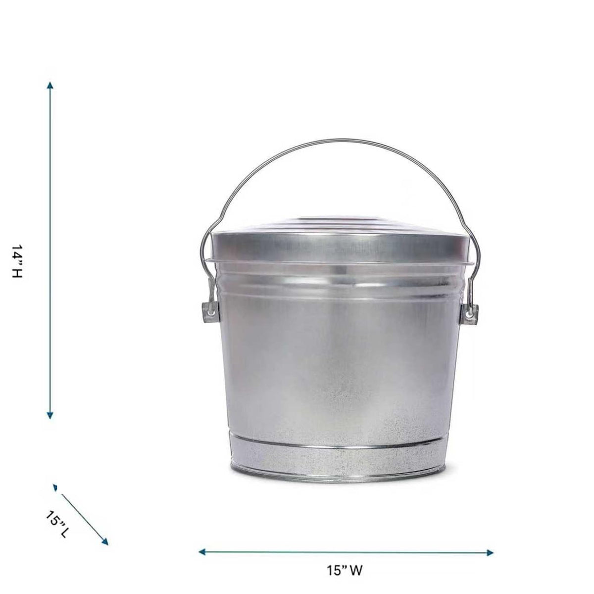 6 Gallon Galvanized Metal Trash Can with Lid J108