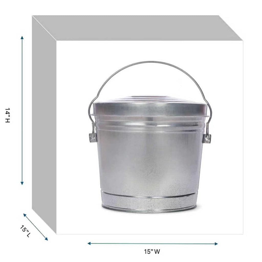 6-Gallon Galvanized Steel Locking Lid Trash Can B28123