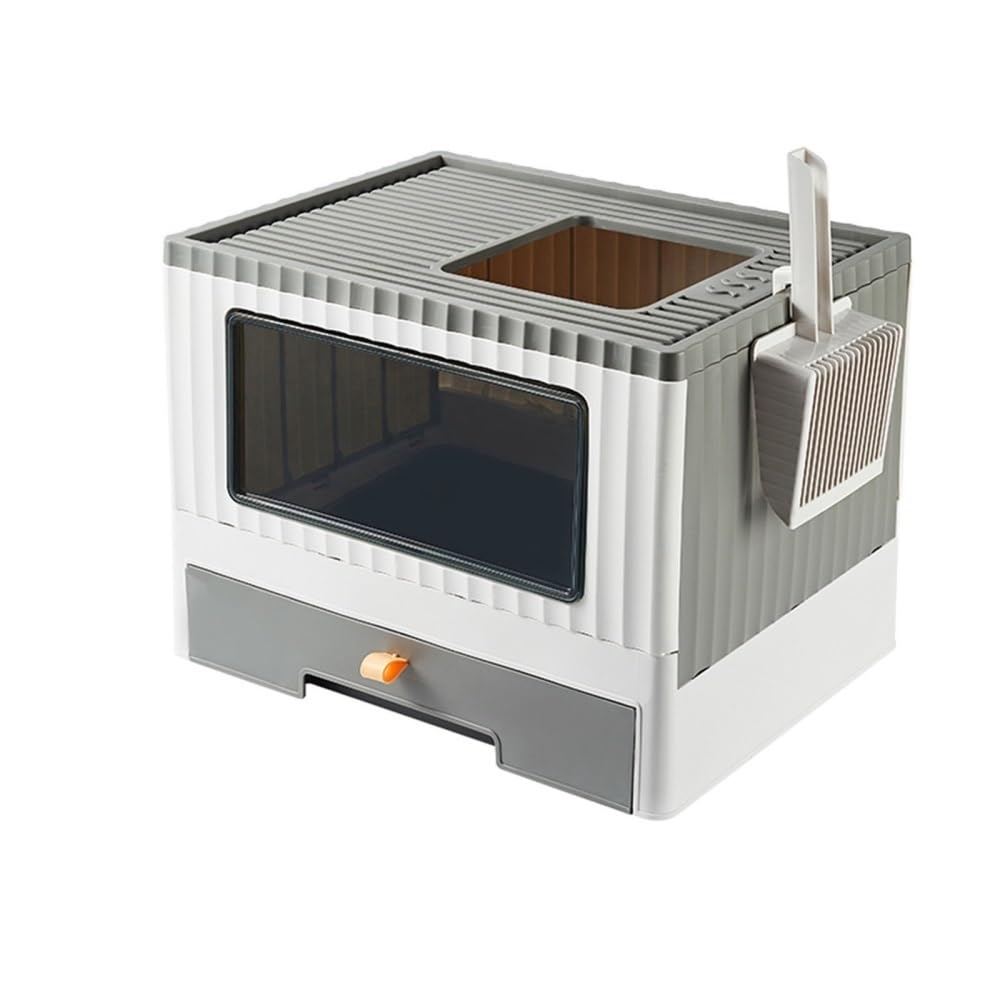 Foldable Top Entry Cat Litter Box with Lid K243