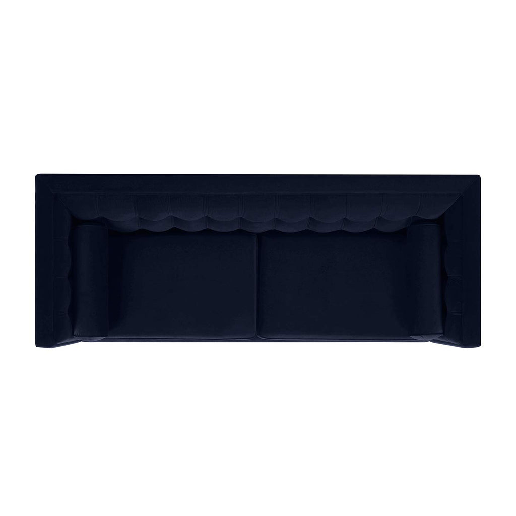 Dark Navy Blue Performance Velvet Tufted Sofa W13761