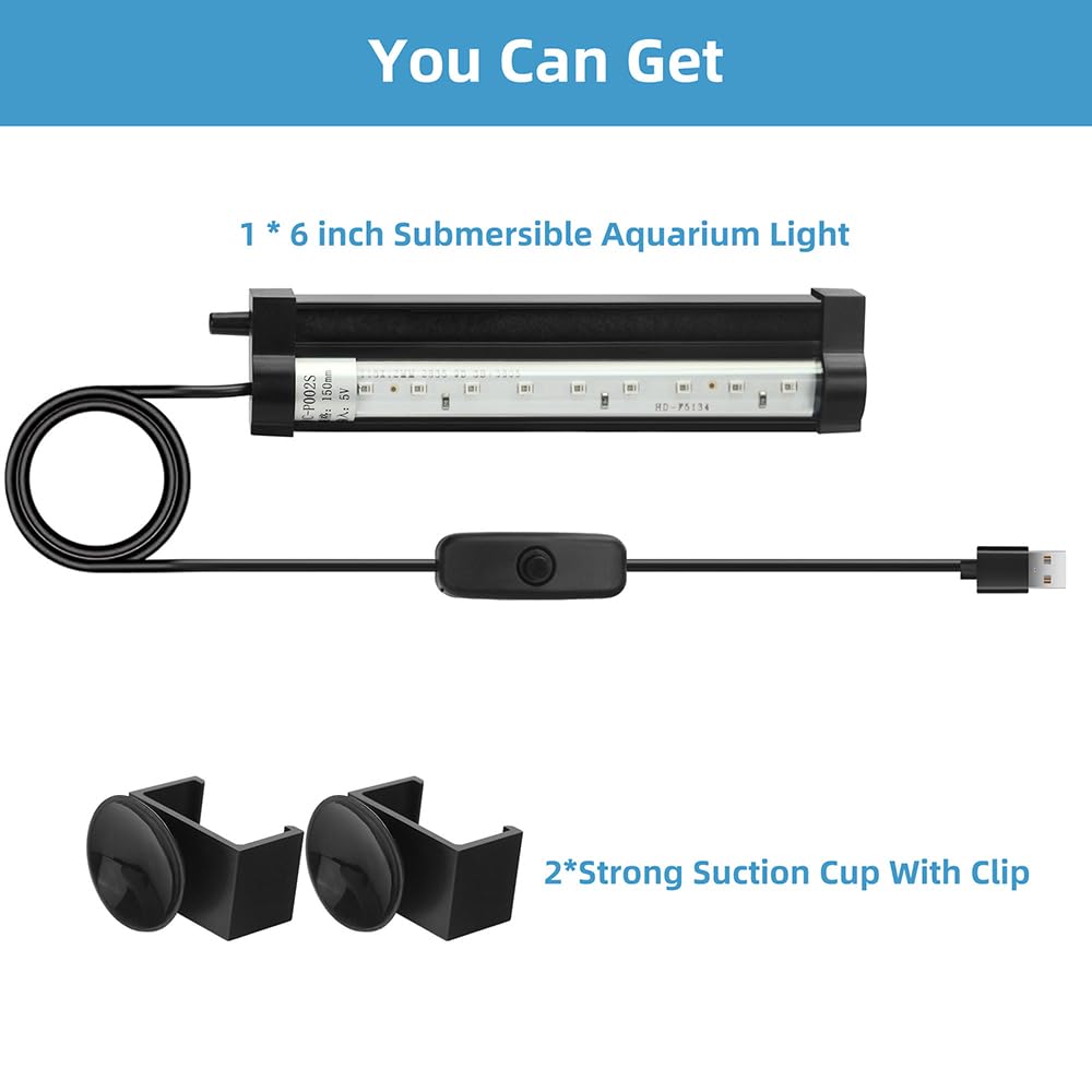 6 Inch IP68 Waterproof Color Changing Submersible Aquarium Light V91774