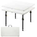 Folding Card Table 2 Heights 34" Square Plastic D877090