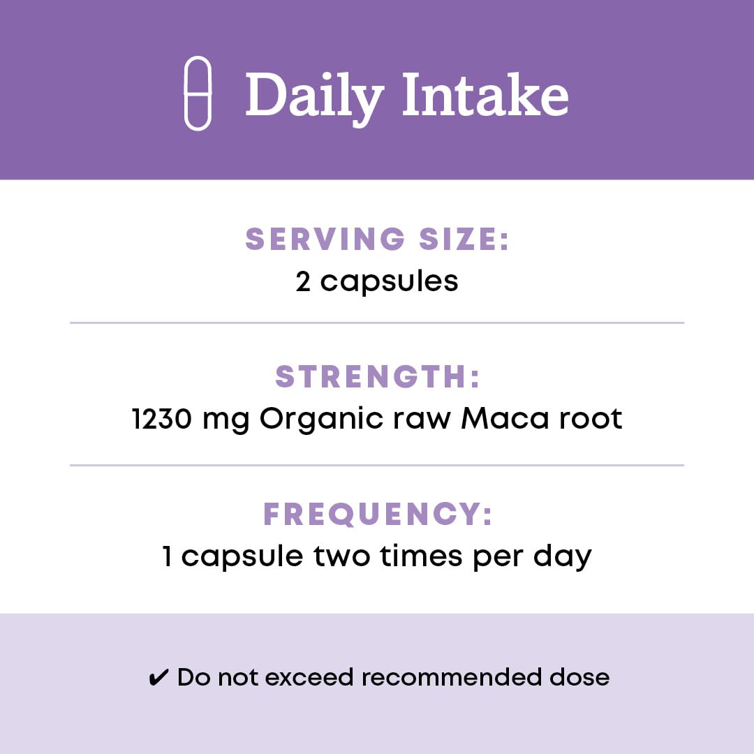 Organic Maca Root Herbal Supplement, 90 Count W189