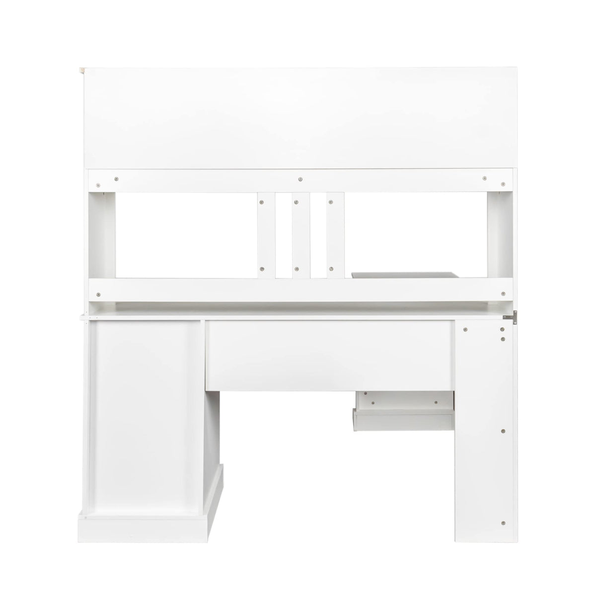 L Shaped Desk with Hutch, Drawer & Shelves, White G992
