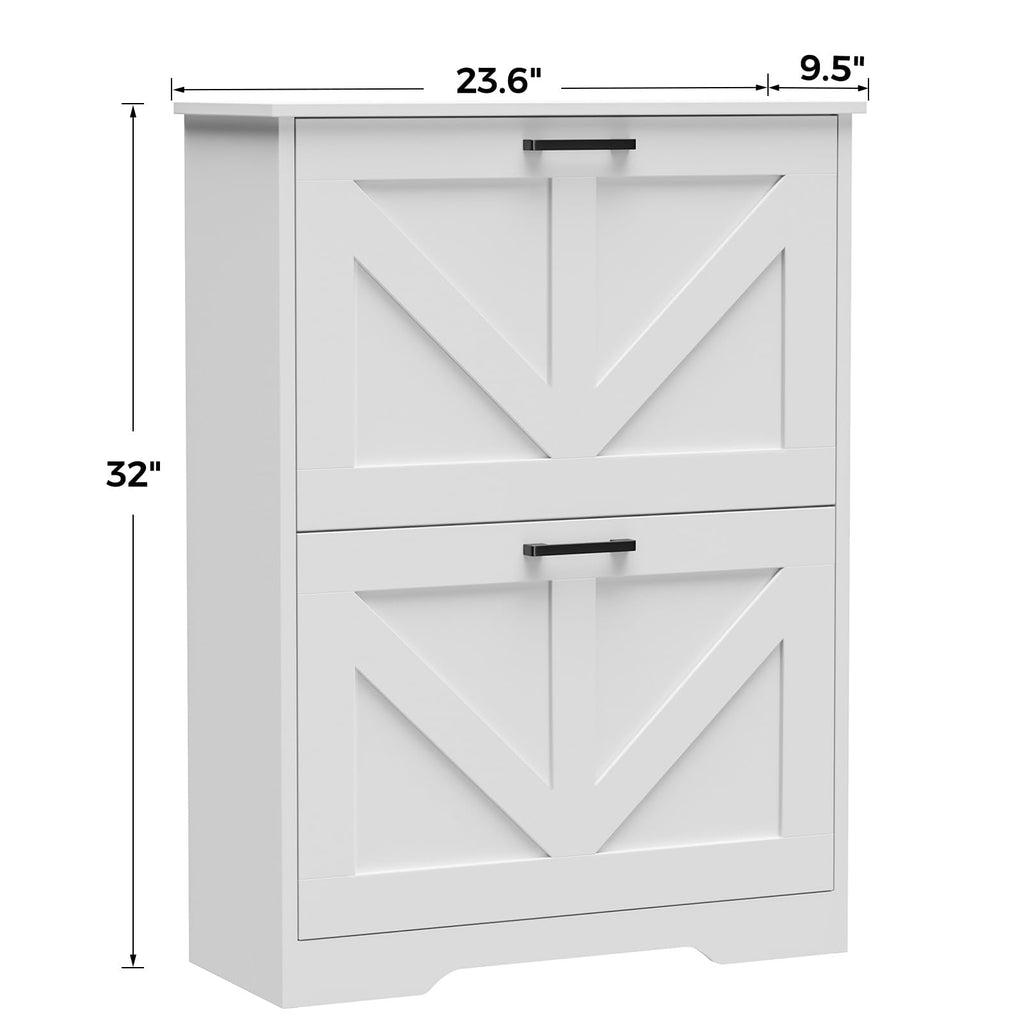 Farmhouse Shoe Cabinet with 2 Flip Drawers H55538