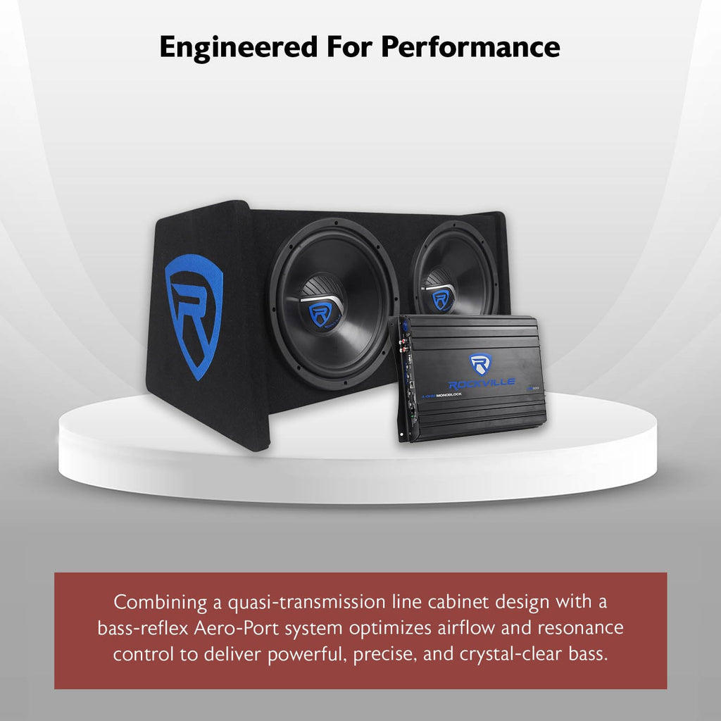 Dual 12" Car Subwoofer Enclosure with Mono Amplifier W59018