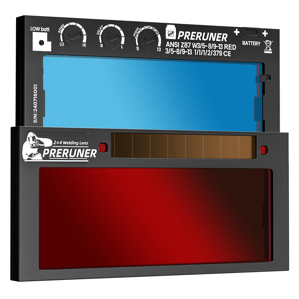 Red Shade 5-13 Auto Darkening Welding Lens 2x4-1/4 O34106
