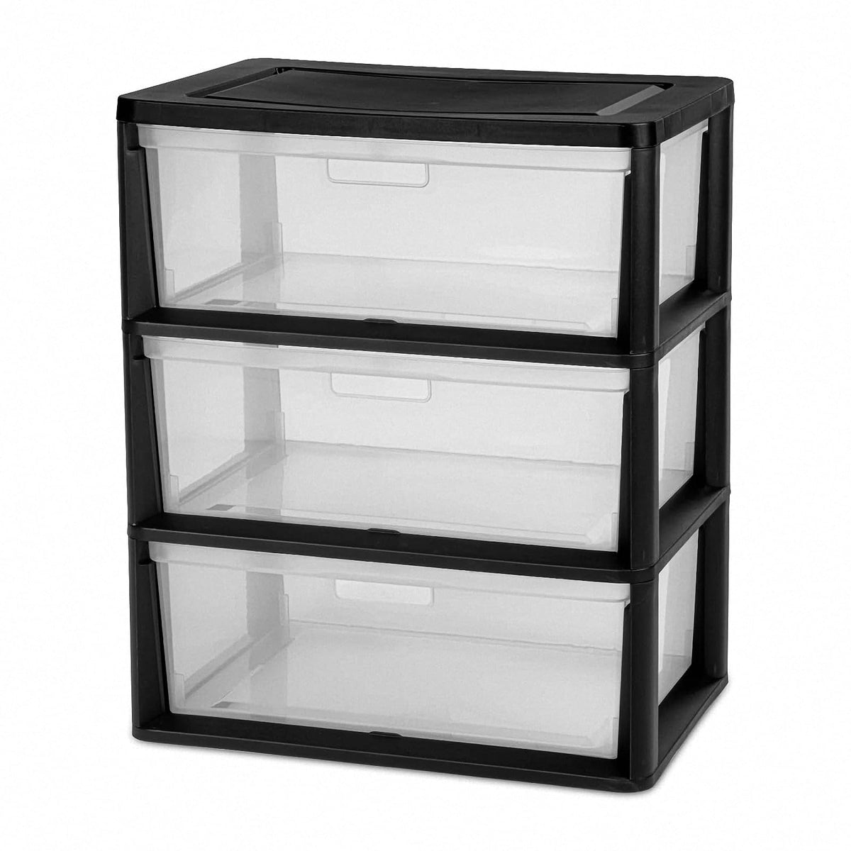 Black 3 Drawer Plastic Storage Tower T462372