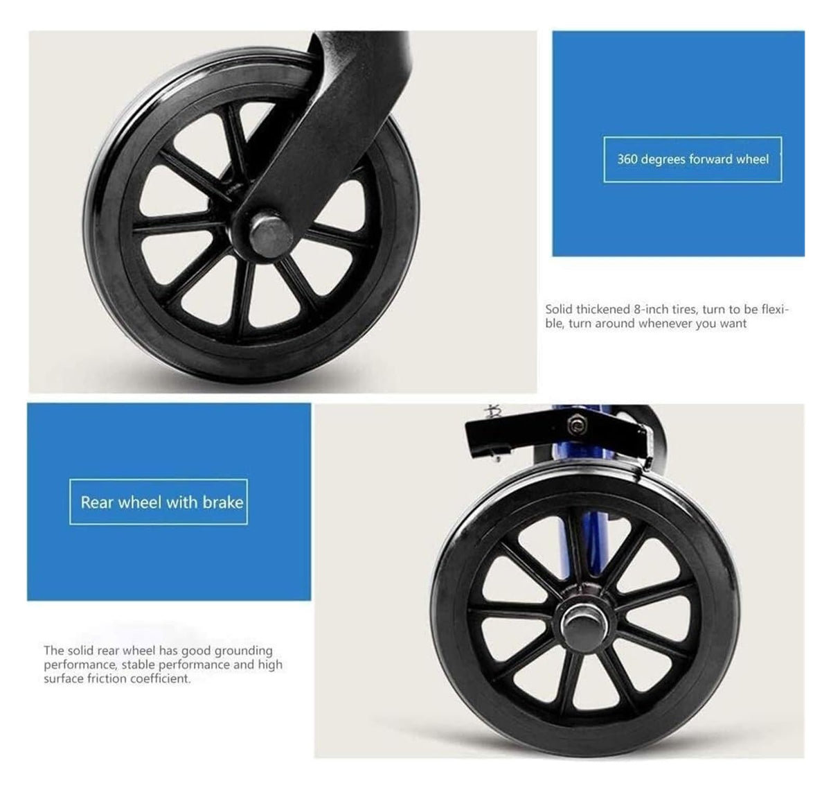 Folding Aluminum Rollator Walker with Seat A79491