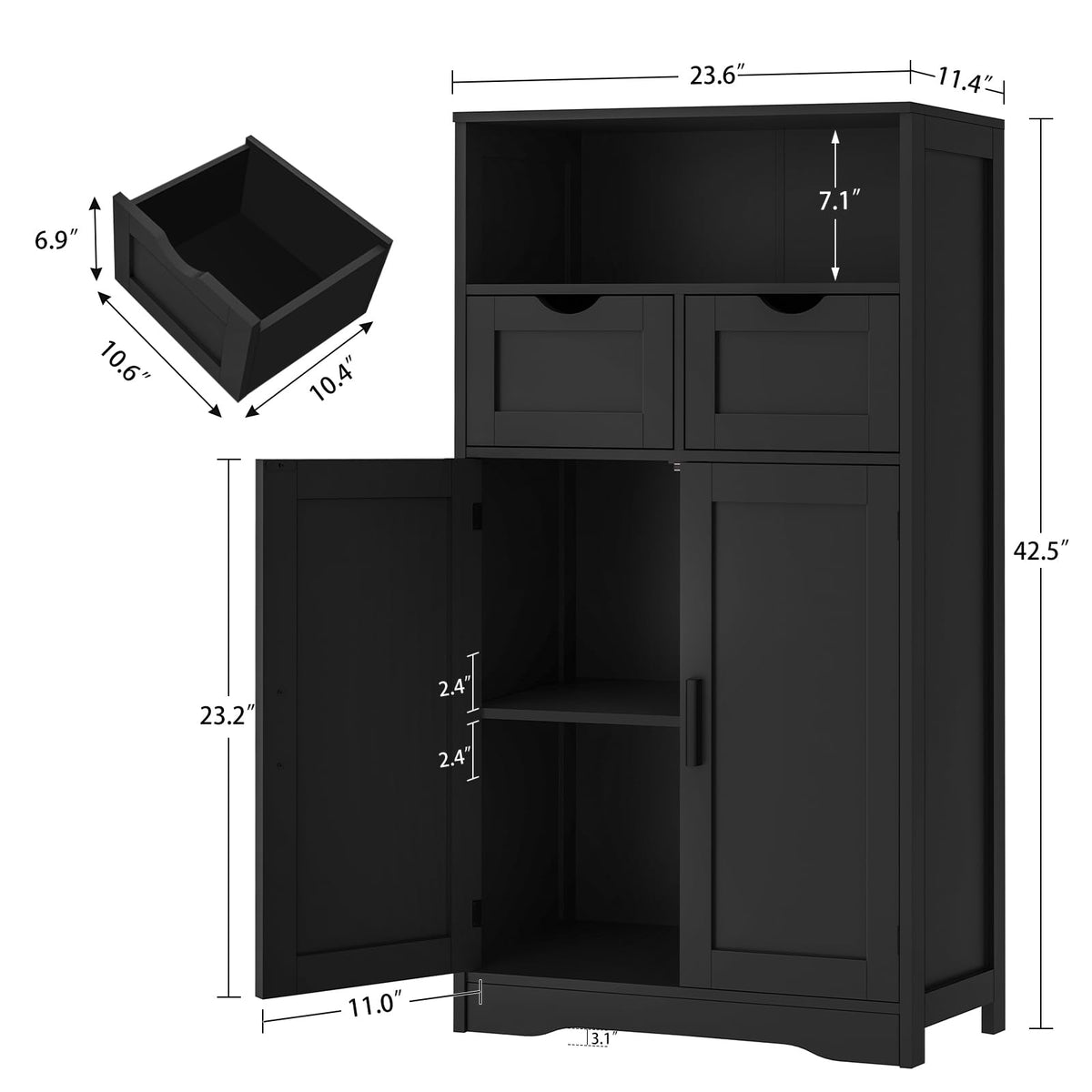 Bathroom Storage Cabinet with 2 Drawers H944