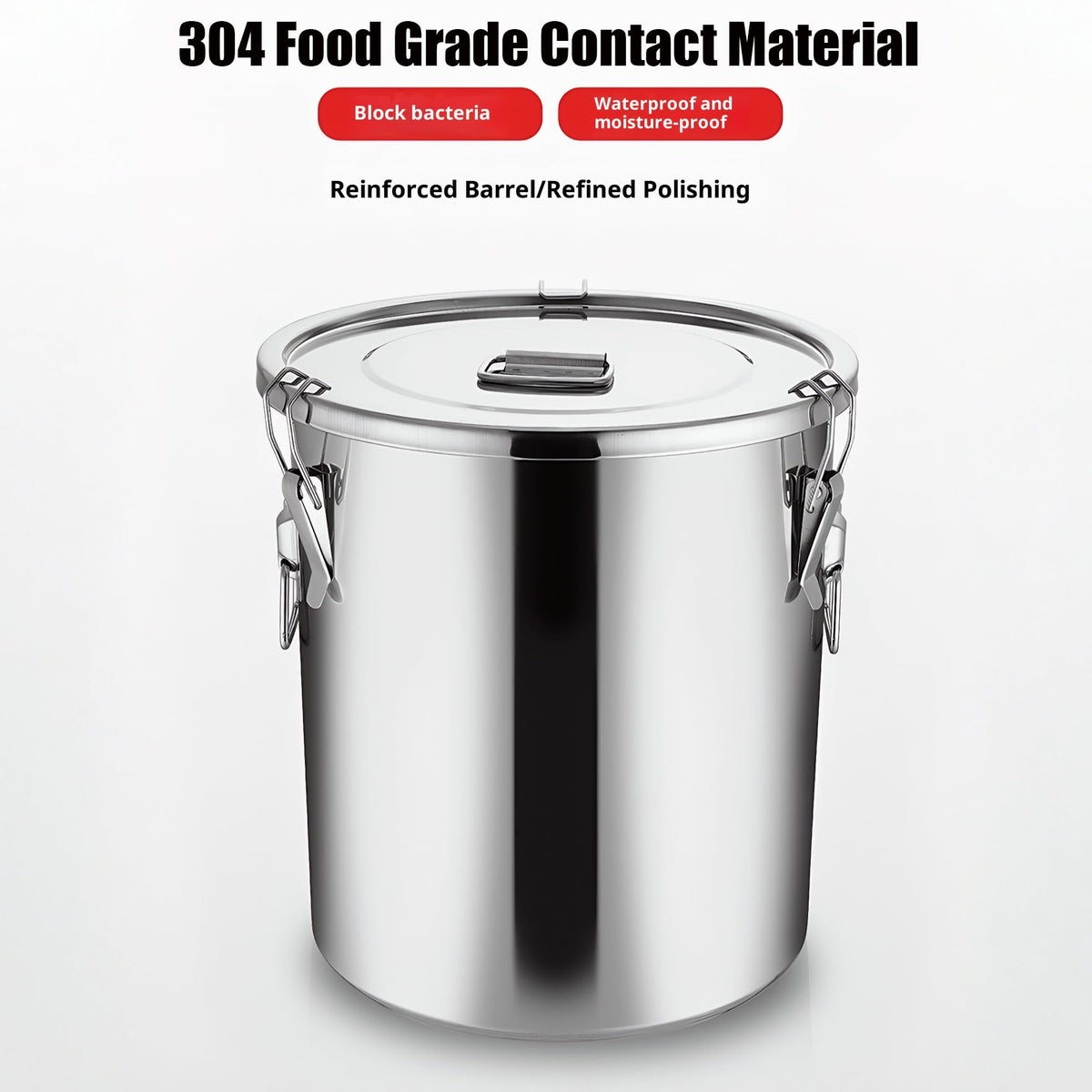 5.5Gal 304 Stainless Steel Airtight Canister Q48656