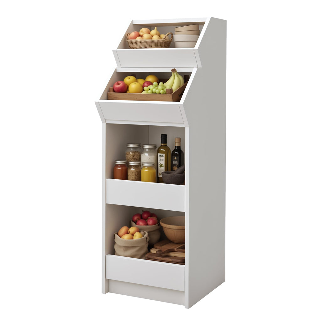 4-Tier Wooden Potato and Onion Storage Bin O84639