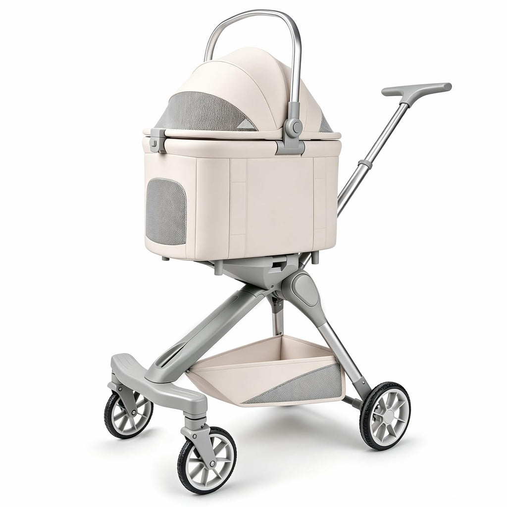 Khaki Dog Stroller with Detachable Carrier A269