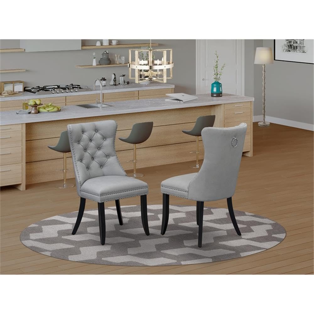 Light Gray Faux Leather Dining Chair J34764