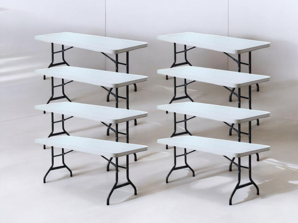 6 Foot Folding Table Set of 8 O1539