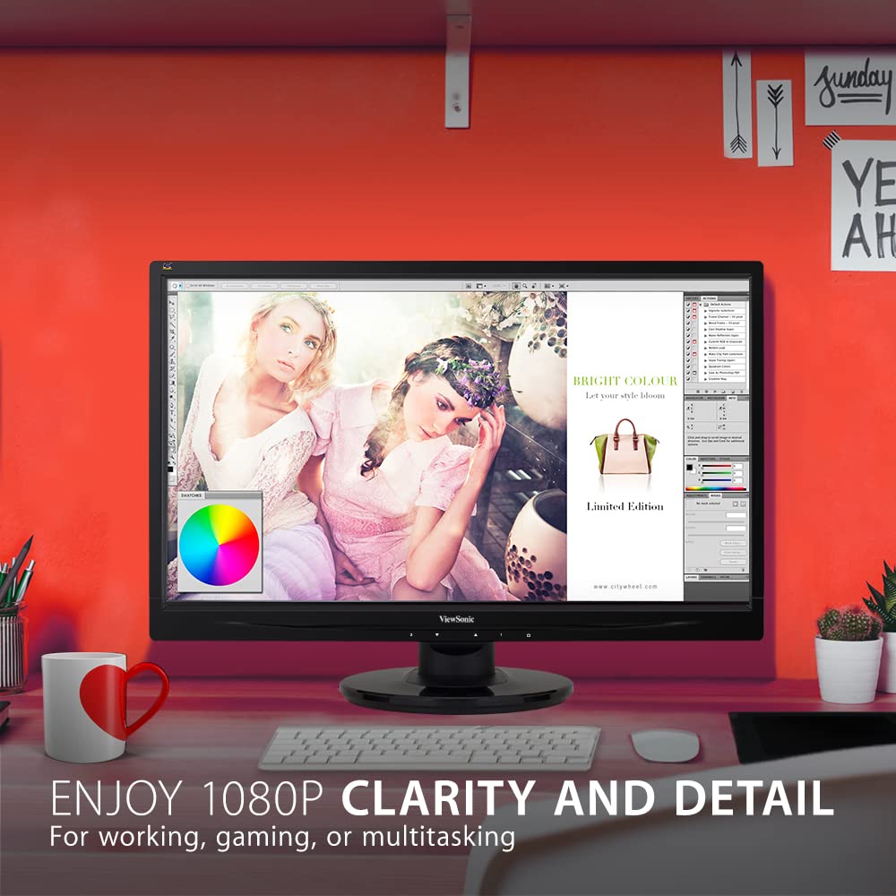 22 Inch Full HD 1080p LED Monitor with HDMI and VGA Inputs, Black Z366692