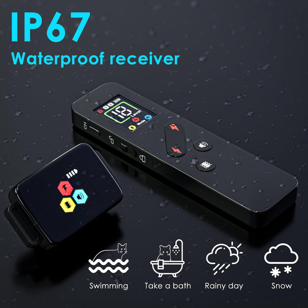 Remote Electric Cat Training Collar 3300FT IP67 Waterproof Z897620