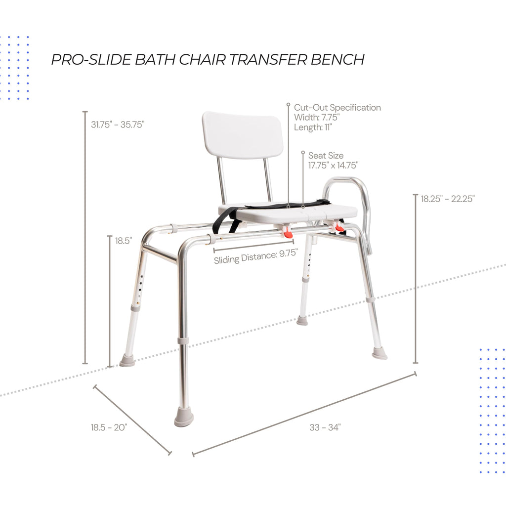 Height Adjustable Shower Chair & Tub Transfer Bench L2435