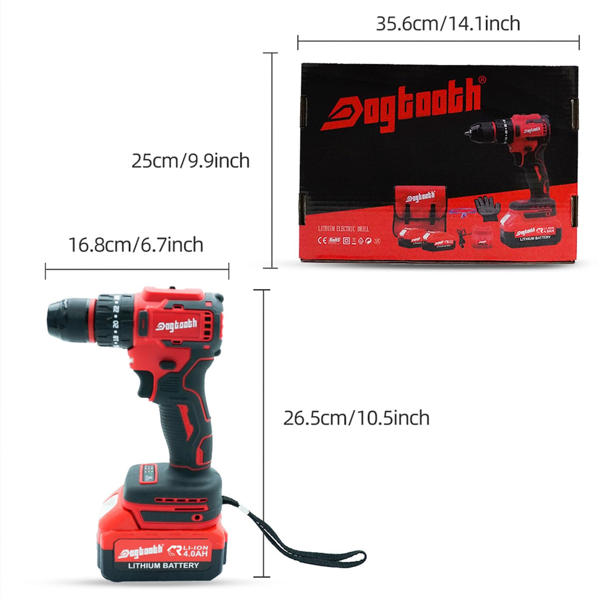 21V Cordless Drill Driver Electric Screwdriver Set with 2 Batteries and Charger K141729