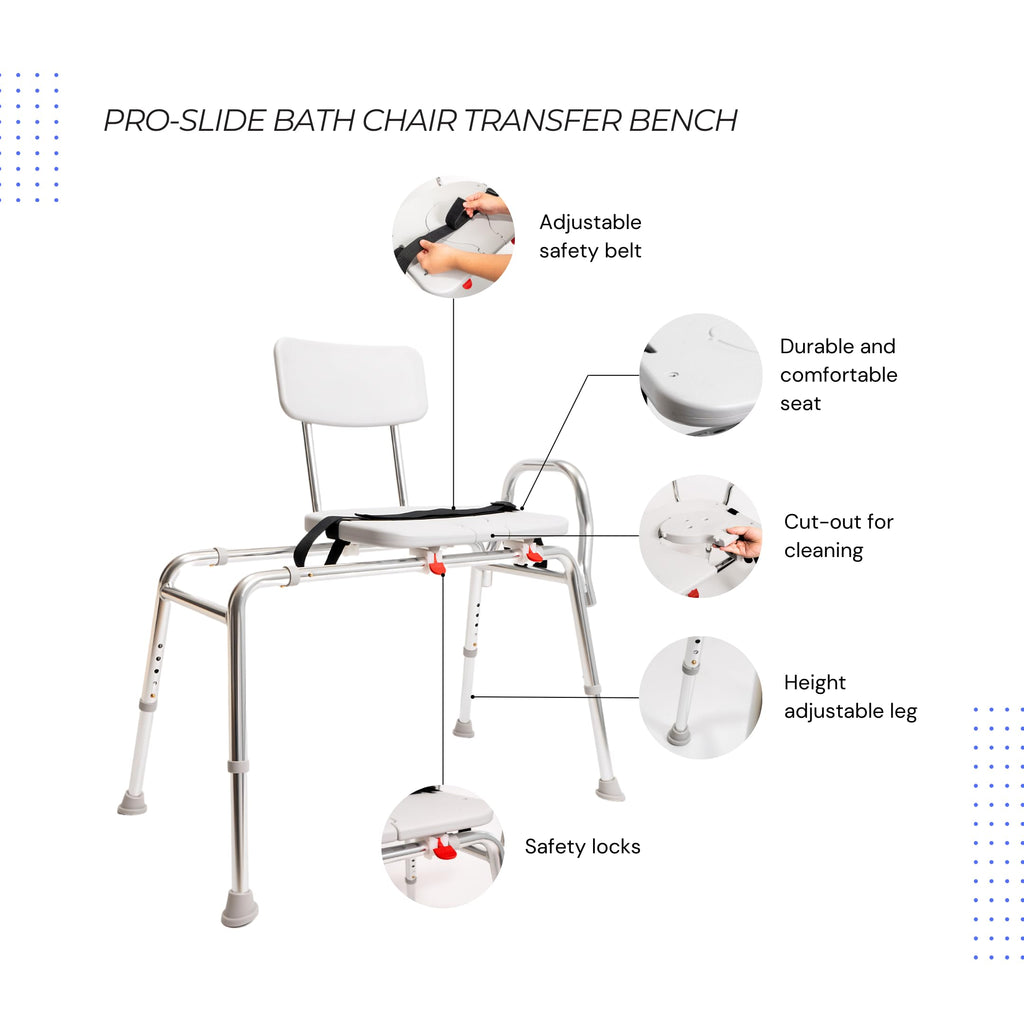 Height Adjustable Shower Chair & Tub Transfer Bench L2435