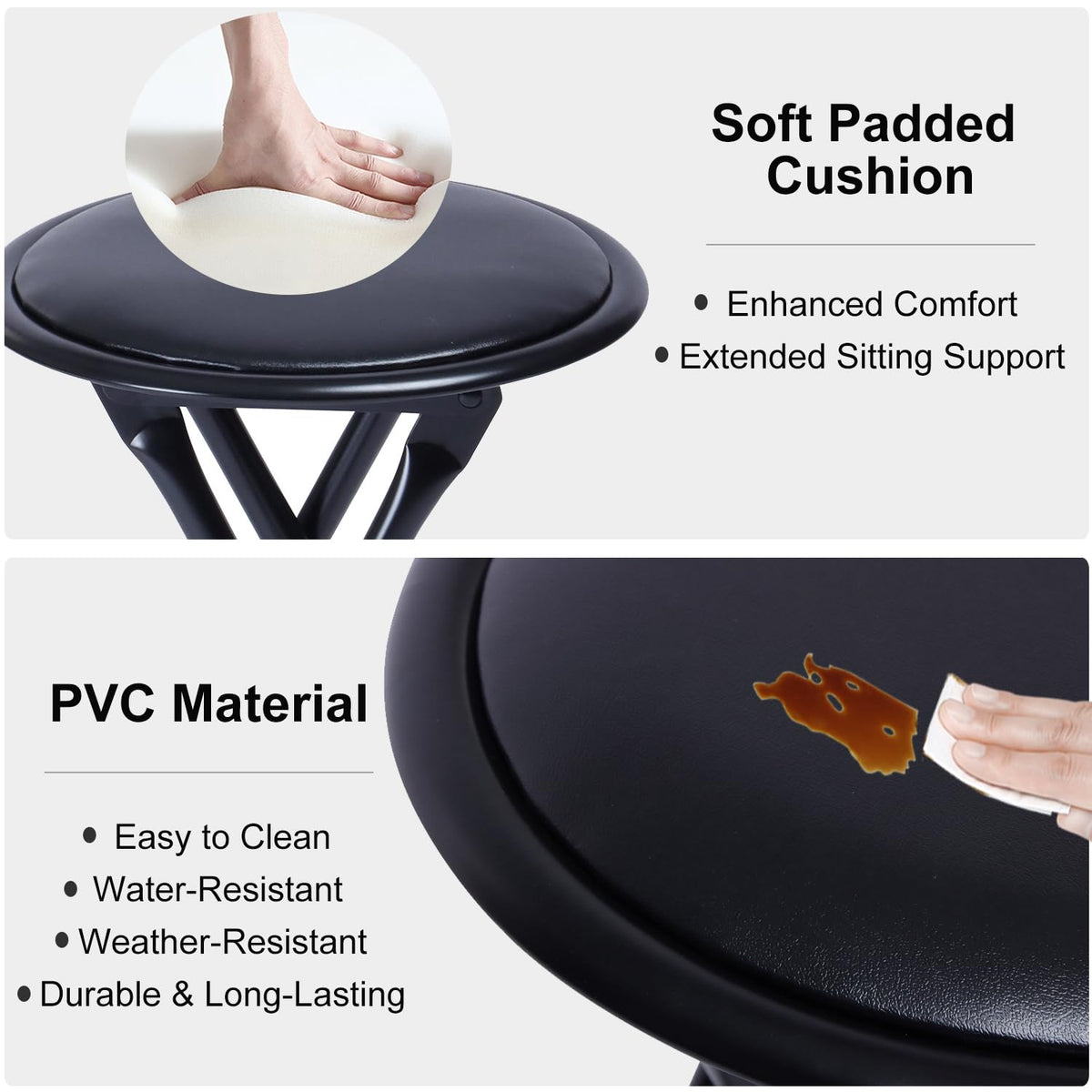 Black 18-Inch Folding Stool B174