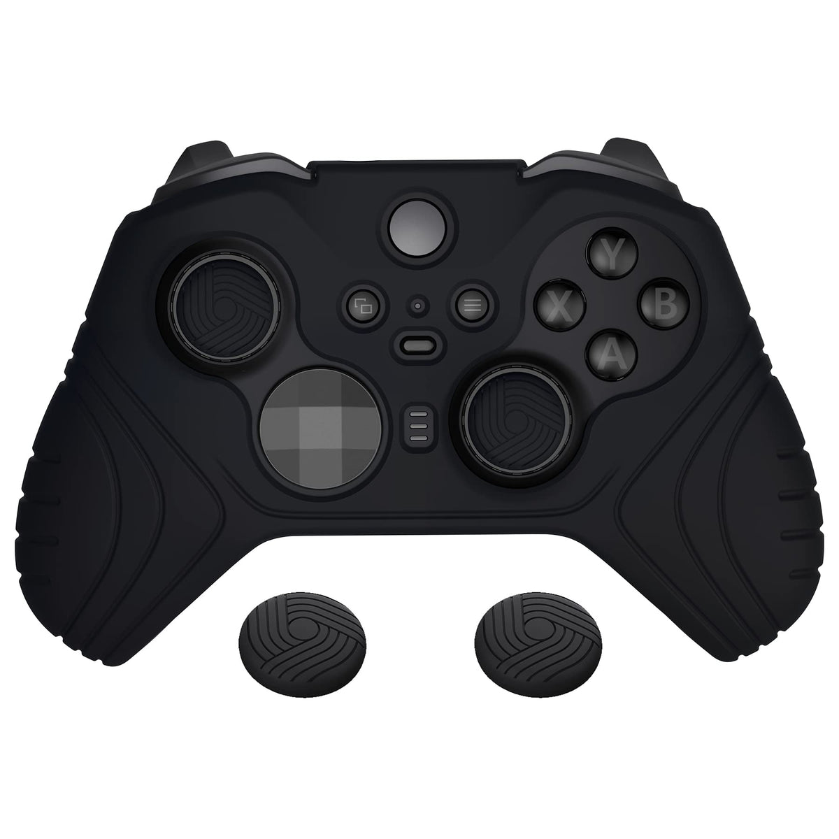 Anti Slip Silicone Case Cover for Xbox Elite Wireless Controller Series 2 with Thumb Grip Caps - Black A127