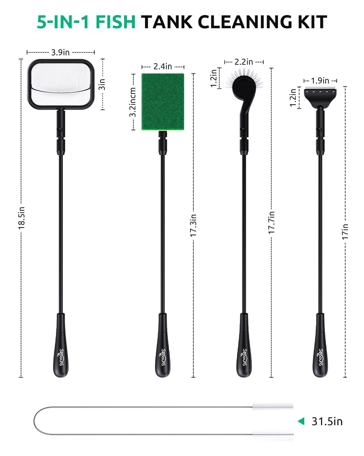 Aquarium Algae Scraper Glass Cleaner Set H56741