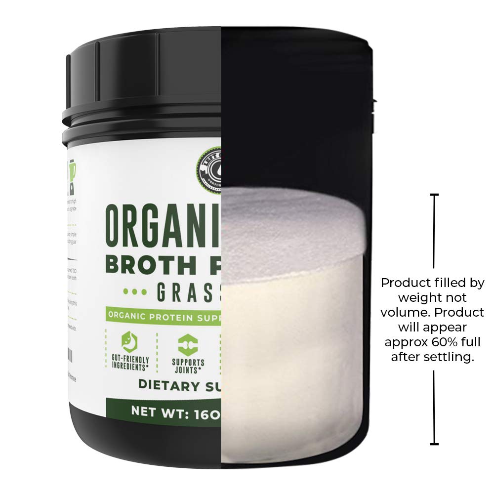 Organic Grass Fed Beef Bone Broth Protein Powder 16oz D645