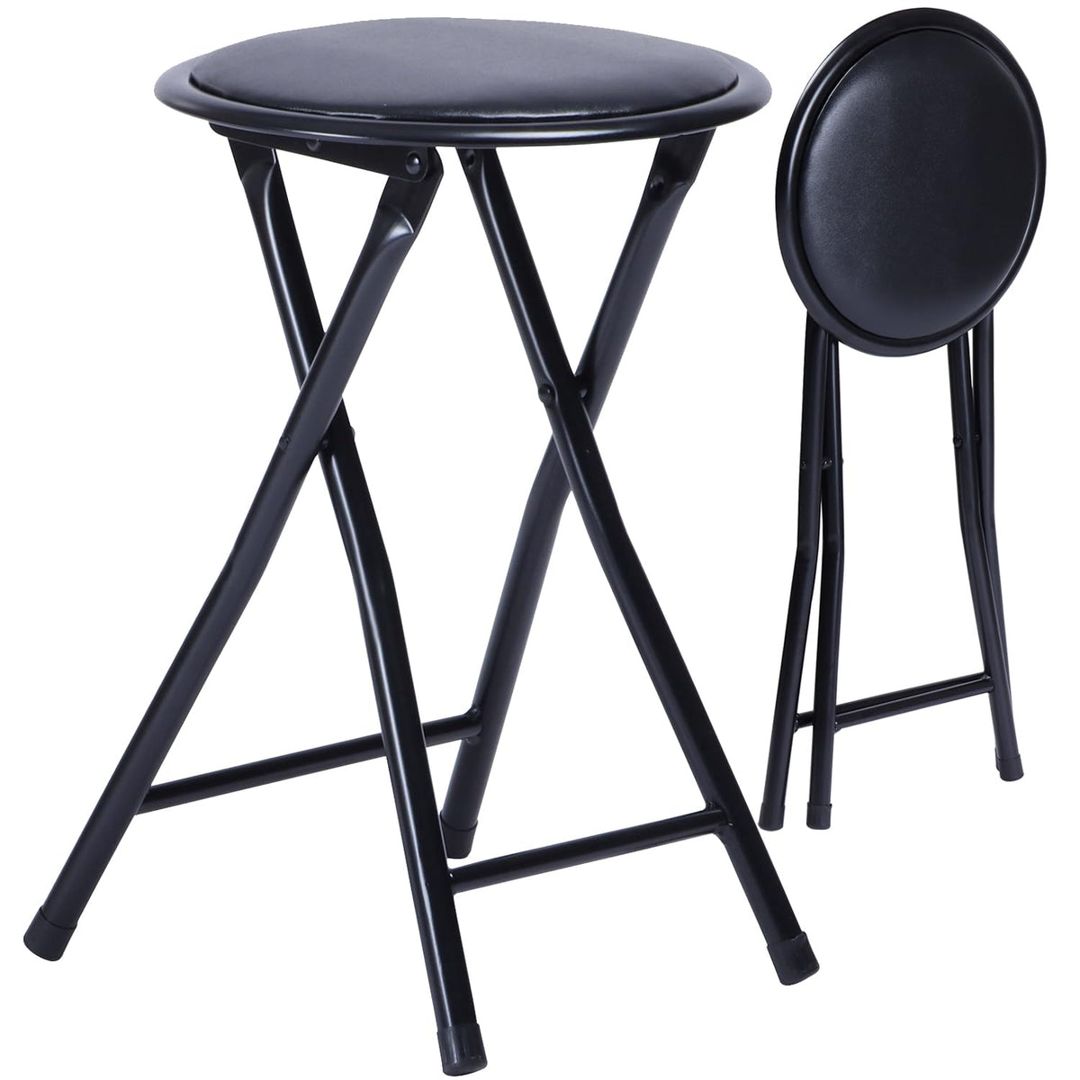 Black 18-Inch Folding Stool B174