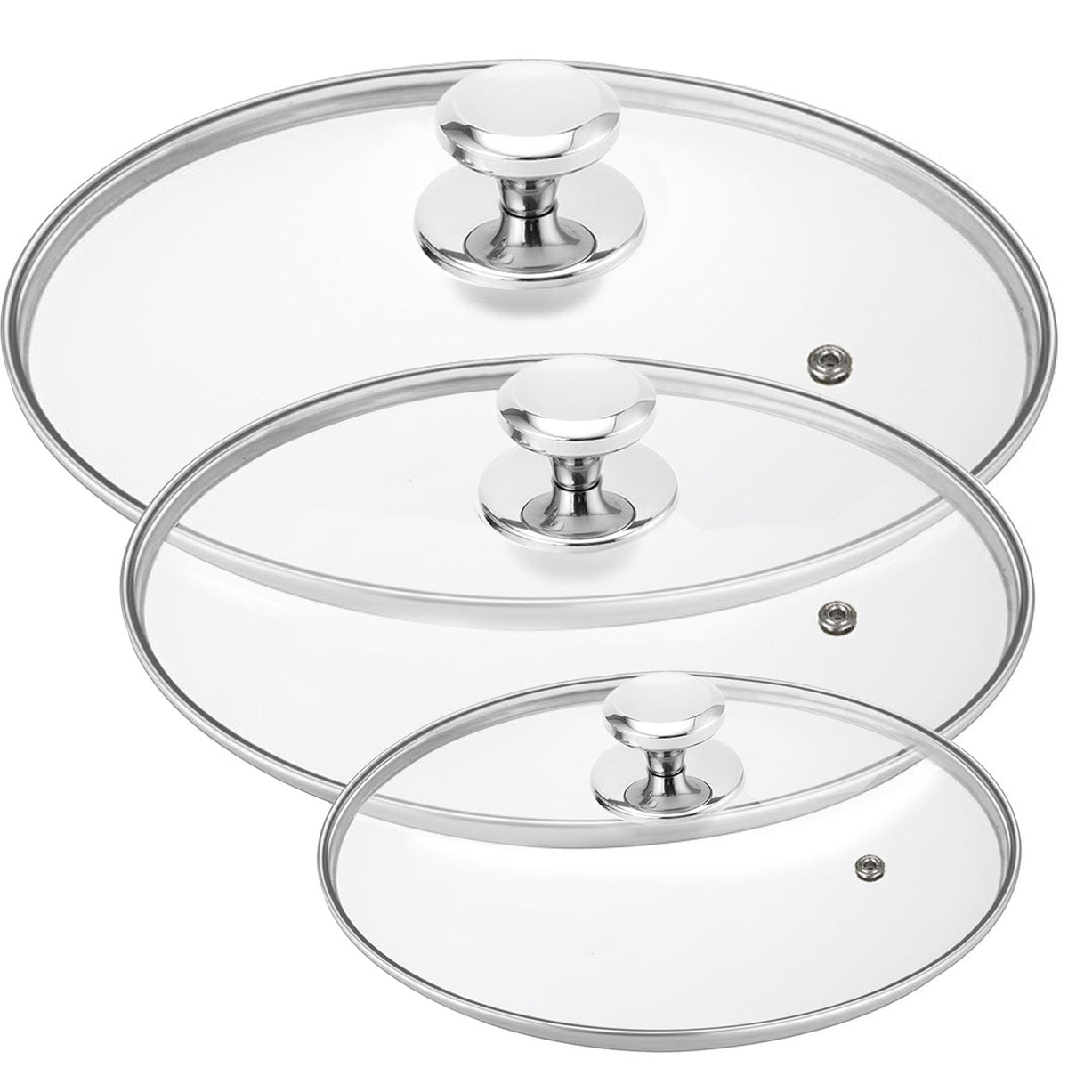 3 pcs Glass Lid Replacement Set (8 In + 10.25 In + 12 In) M4037