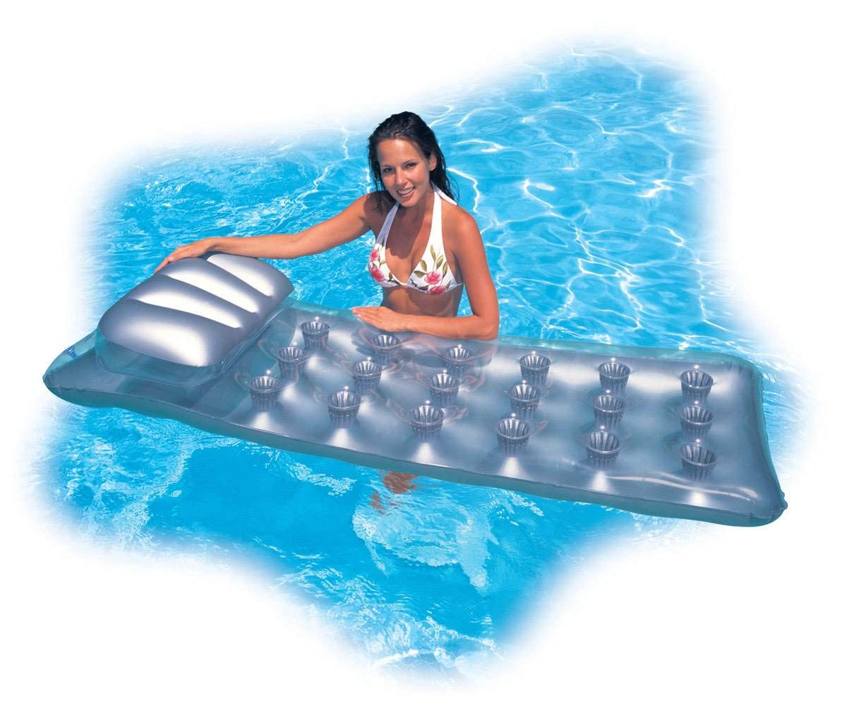 18-Pocket Mattress Pool Lounger with Headrest 3 Pack D107