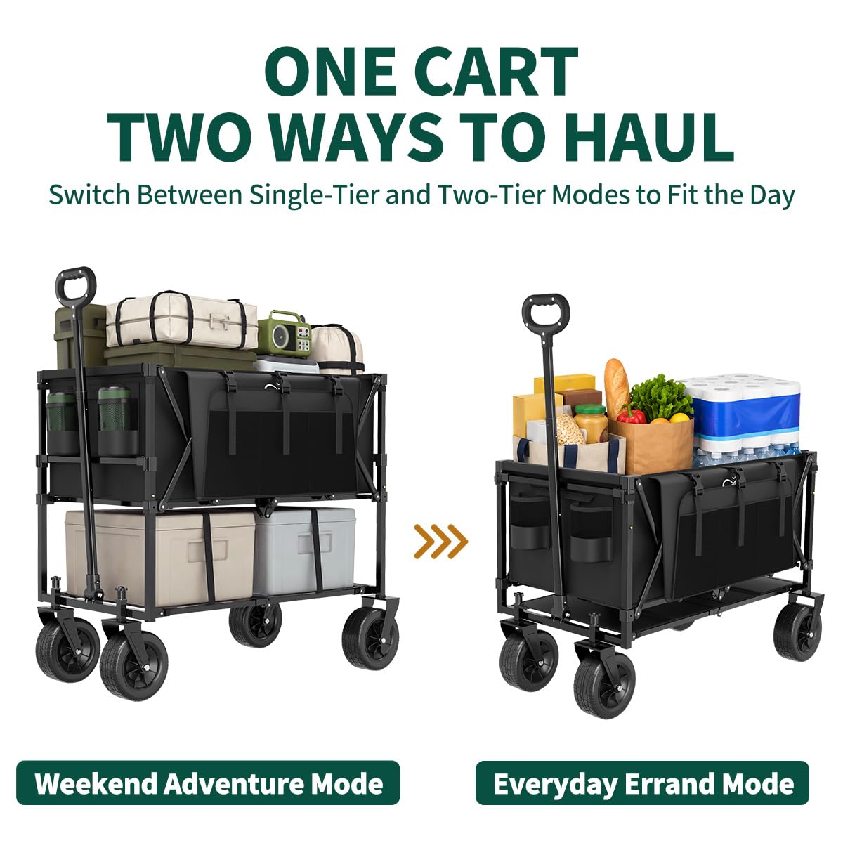 400L Double Decker Folding Wagon Cart A593