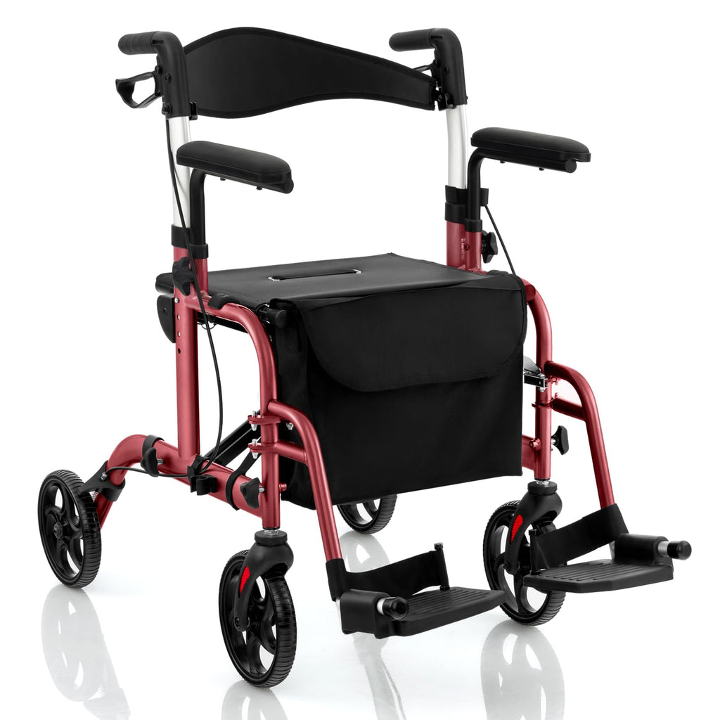2 in 1 Folding Rollator Walker with Seat O9002