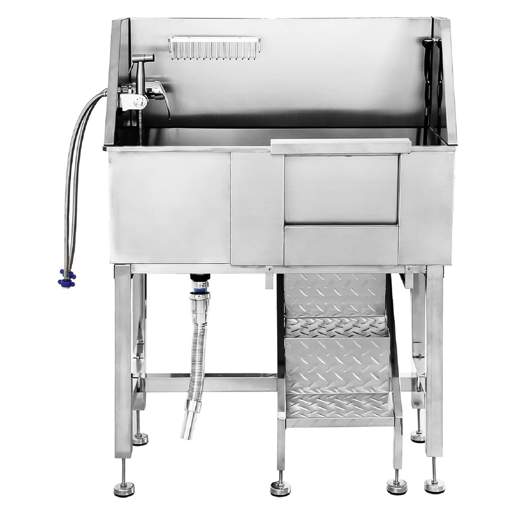 34" Stainless Steel Dog Grooming Tub with Stairs F976883