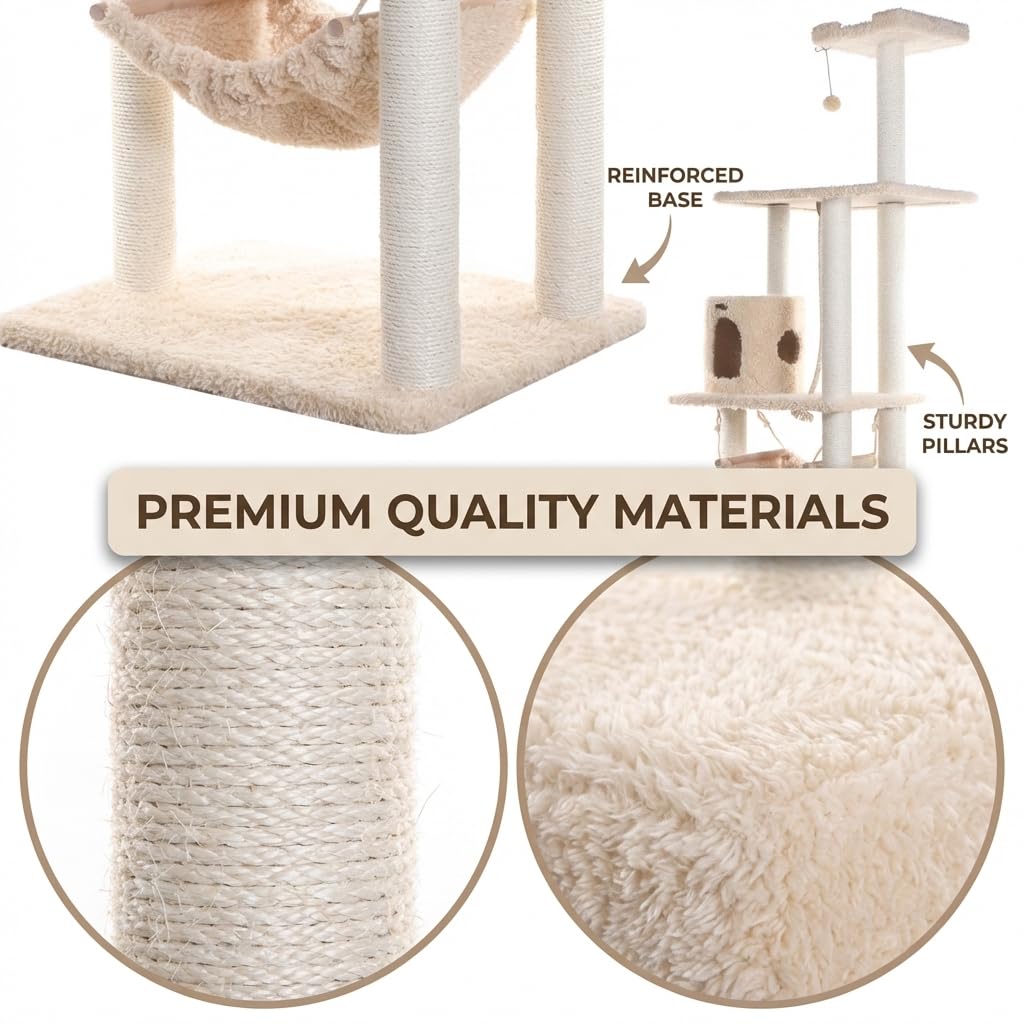 70 Inch Beige Cat Tree Tower I5850