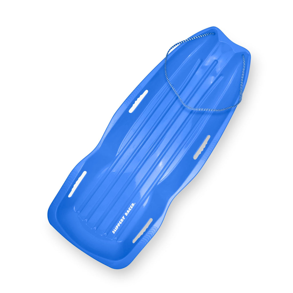 Kids Plastic Snow Sled with Pull Rope and Handles, Blue J586906