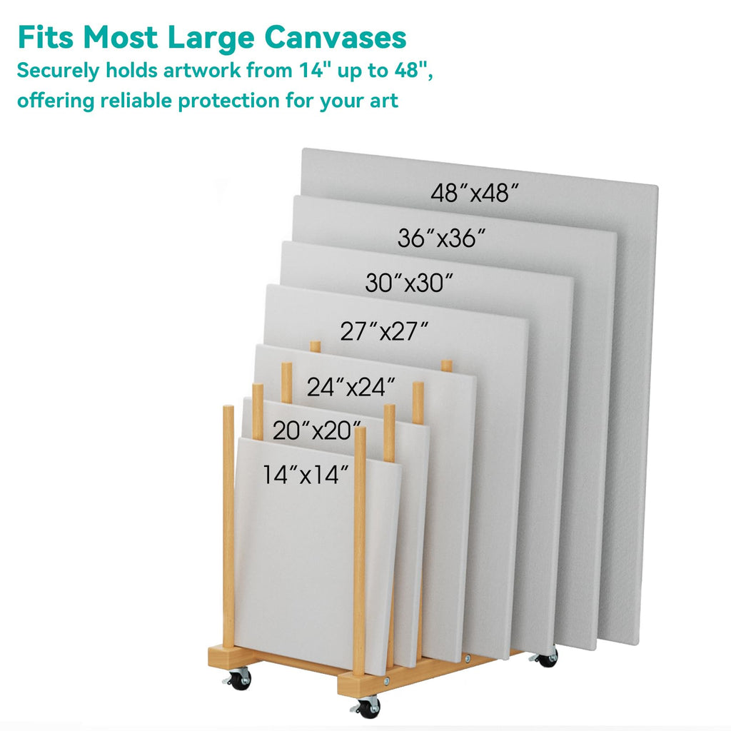 Art Canvas Storage Rack with Wheels and Handle D609