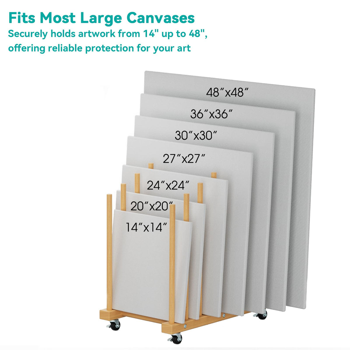 Art Canvas Storage Rack with Wheels and Handle D609