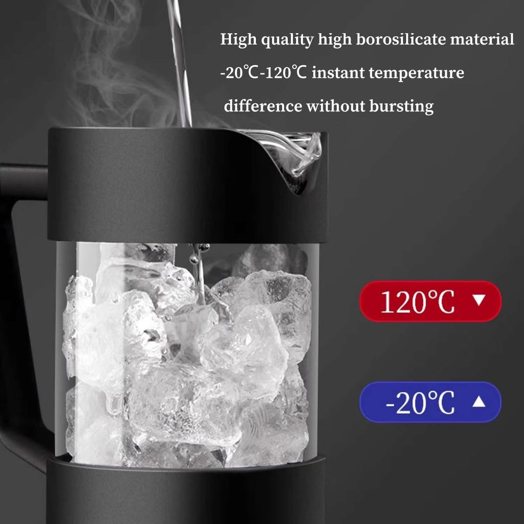 French Press Coffee Maker with 3-level Filter System, Stainless Steel, Borosilicate Glass, 1000ml N810