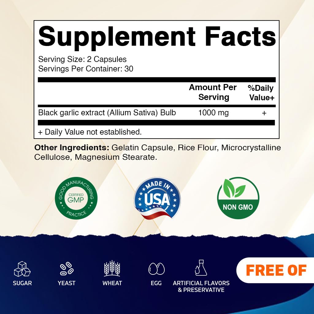 Black Garlic 1000 mg 60 Capsules 3 Pack Y959